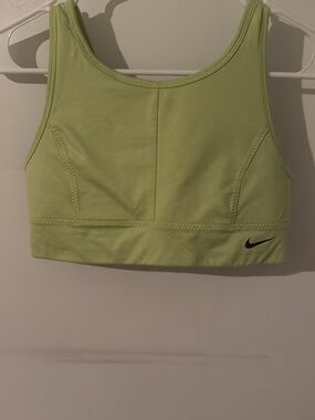 Nike Neon Green Crop Sports Bra with Swoosh
